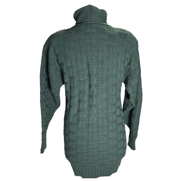 Courtney‎ Rhodes Sweater Vintage Size Small Wool Blend Basket Weave Knit Green - Picture 6 of 9